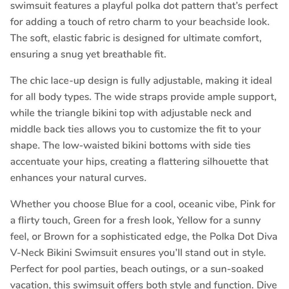 Polka Dot DIVA V-Neck Yellow Polka Dot Bikini Set
X-Large - Picture 10 of 10